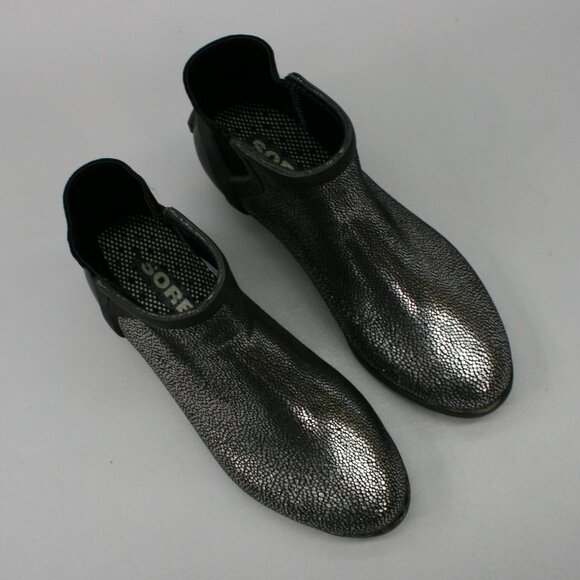 Sorel Ladies 6.5 Janey Chelsea Metallic Pull-on Rubber Ankle Boots - NL3133-010 - Picture 6 of 12